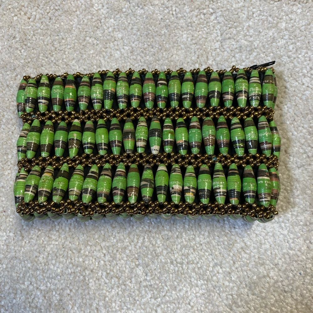 Handmade beaded clutch coin purse